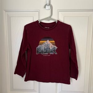 Mayoral Burgundy Long Sleeve Tee with Mountain Graphic